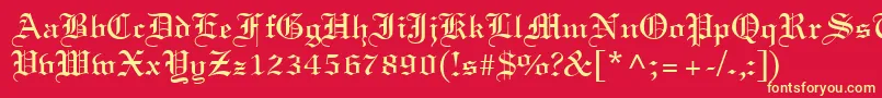 LighttextRegular Font – Yellow Fonts on Red Background