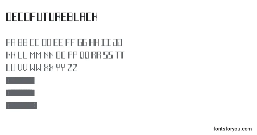 Schriftart DecoFutureBlack – Alphabet, Zahlen, spezielle Symbole