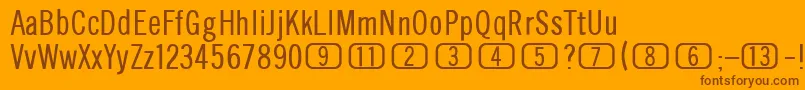 ChannelsPlain-fontti – ruskeat fontit oranssilla taustalla