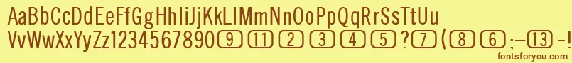 ChannelsPlain Font – Brown Fonts on Yellow Background