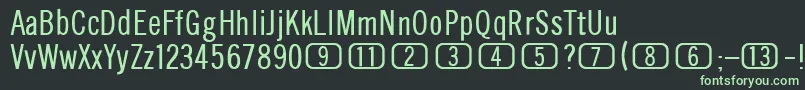 Fonte ChannelsPlain – fontes verdes em um fundo preto