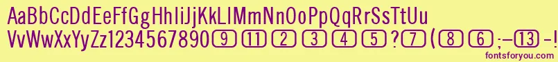 ChannelsPlain Font – Purple Fonts on Yellow Background