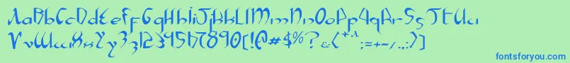 Шрифт Xaphane – синие шрифты на зелёном фоне