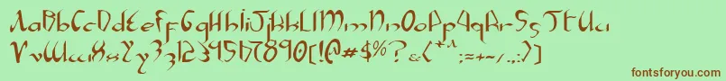 Xaphane-Schriftart – Braune Schriften auf grünem Hintergrund