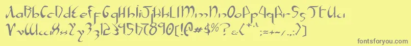 Xaphane-fontti – harmaat kirjasimet keltaisella taustalla