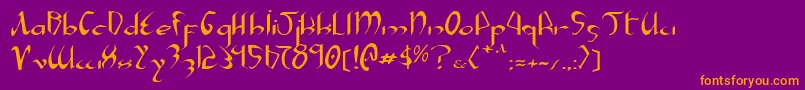 Xaphane Font – Orange Fonts on Purple Background