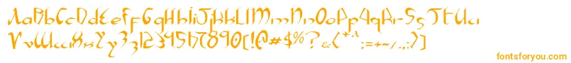 フォントXaphane – 白い背景にオレンジのフォント