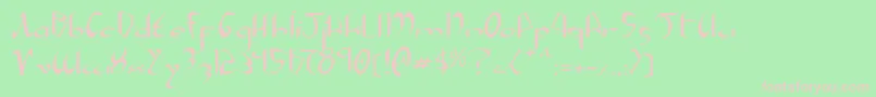 Xaphane Font – Pink Fonts on Green Background