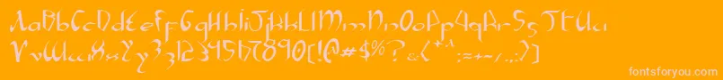 フォントXaphane – オレンジの背景にピンクのフォント