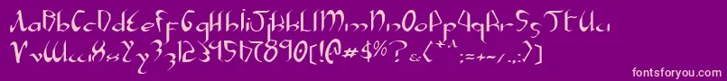 Xaphane Font – Pink Fonts on Purple Background