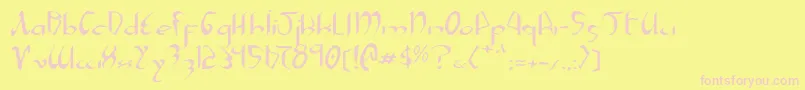 Xaphane Font – Pink Fonts on Yellow Background