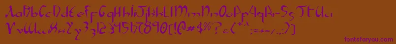 Шрифт Xaphane – фиолетовые шрифты на коричневом фоне