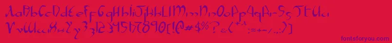 Xaphane-Schriftart – Violette Schriften auf rotem Hintergrund