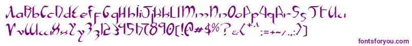 フォントXaphane – 白い背景に紫のフォント