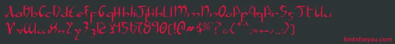 Xaphane-Schriftart – Rote Schriften auf schwarzem Hintergrund