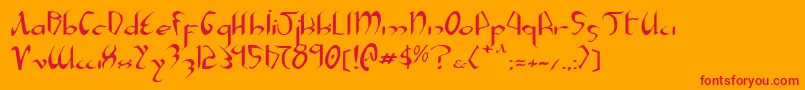 Xaphane Font – Red Fonts on Orange Background