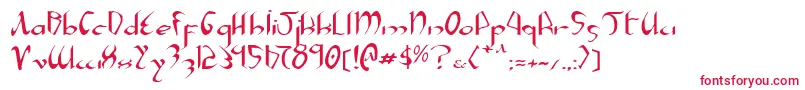 フォントXaphane – 白い背景に赤い文字