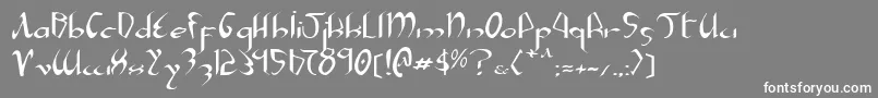 フォントXaphane – 灰色の背景に白い文字