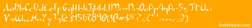 フォントXaphane – オレンジの背景に白い文字