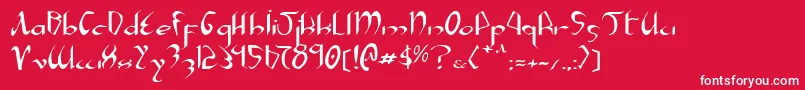 フォントXaphane – 赤い背景に白い文字