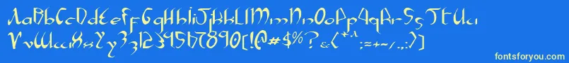 Xaphane-fontti – keltaiset fontit sinisellä taustalla