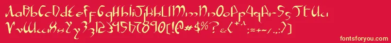 Xaphane-fontti – keltaiset fontit punaisella taustalla