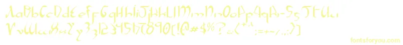 Xaphane-Schriftart – Gelbe Schriften auf weißem Hintergrund