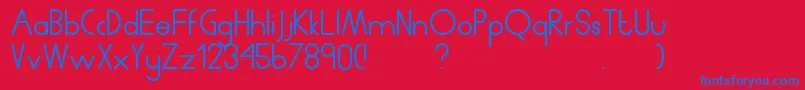 フォントHumanp.JAverage – 赤い背景に青い文字