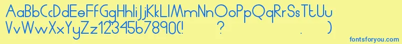 Humanp.JAverage Font – Blue Fonts on Yellow Background