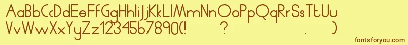 Humanp.JAverage Font – Brown Fonts on Yellow Background