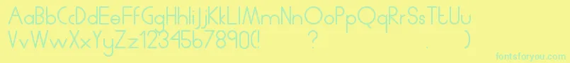 Humanp.JAverage Font – Green Fonts on Yellow Background