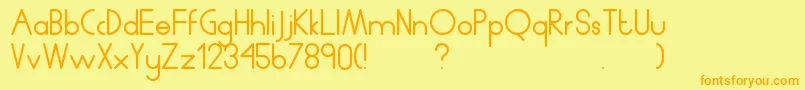 Humanp.JAverage Font – Orange Fonts on Yellow Background