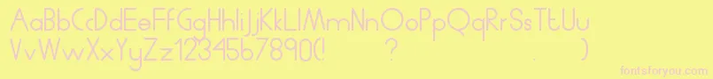 Humanp.JAverage Font – Pink Fonts on Yellow Background