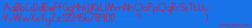 Humanp.JAverage Font – Red Fonts on Blue Background
