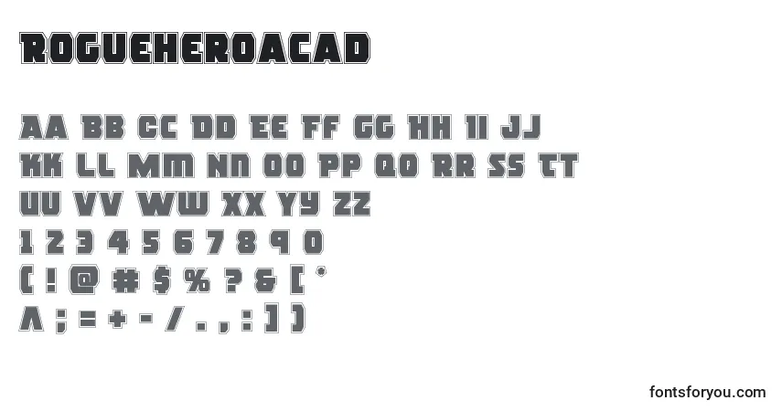 Rogueheroacad Font – alphabet, numbers, special characters