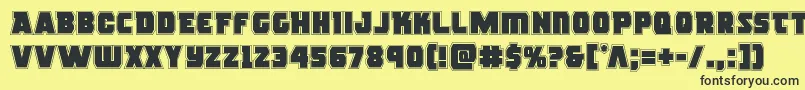 Rogueheroacad Font – Black Fonts on Yellow Background