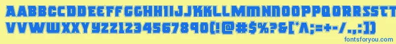 Rogueheroacad Font – Blue Fonts on Yellow Background