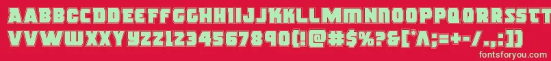 Rogueheroacad Font – Green Fonts on Red Background