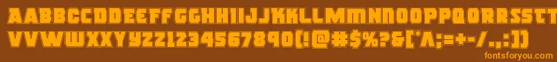 Rogueheroacad Font – Orange Fonts on Brown Background