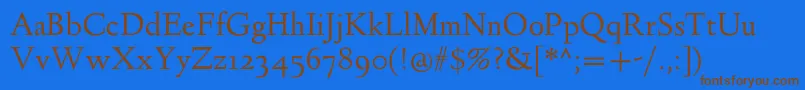 LindenhillRegular Font – Brown Fonts on Blue Background