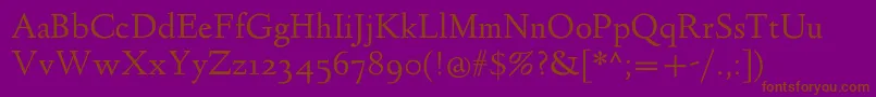 LindenhillRegular Font – Brown Fonts on Purple Background