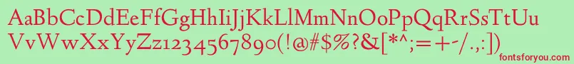 LindenhillRegular Font – Red Fonts on Green Background