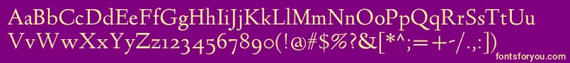 LindenhillRegular Font – Yellow Fonts on Purple Background