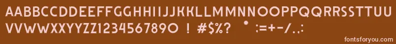 HutanLestari Font – Pink Fonts on Brown Background