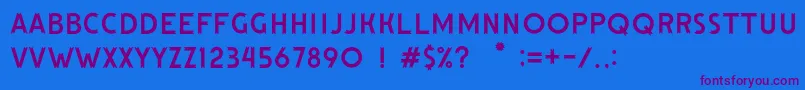 HutanLestari-Schriftart – Violette Schriften auf blauem Hintergrund