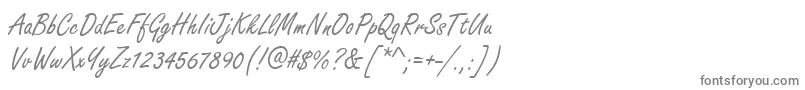 フォントHandmadescriptRegular – 白い背景に灰色の文字