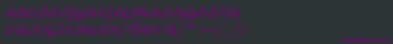 Weitere Informationen zur HandmadescriptRegular-Schriftart HandmadescriptRegular-Schriftart – Violette Schriften auf schwarzem Hintergrund