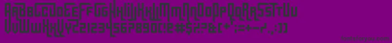 Fonte Gridlocked – fontes pretas em um fundo violeta