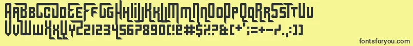 Gridlocked Font – Black Fonts on Yellow Background