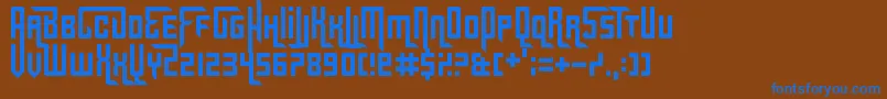 Gridlocked Font – Blue Fonts on Brown Background